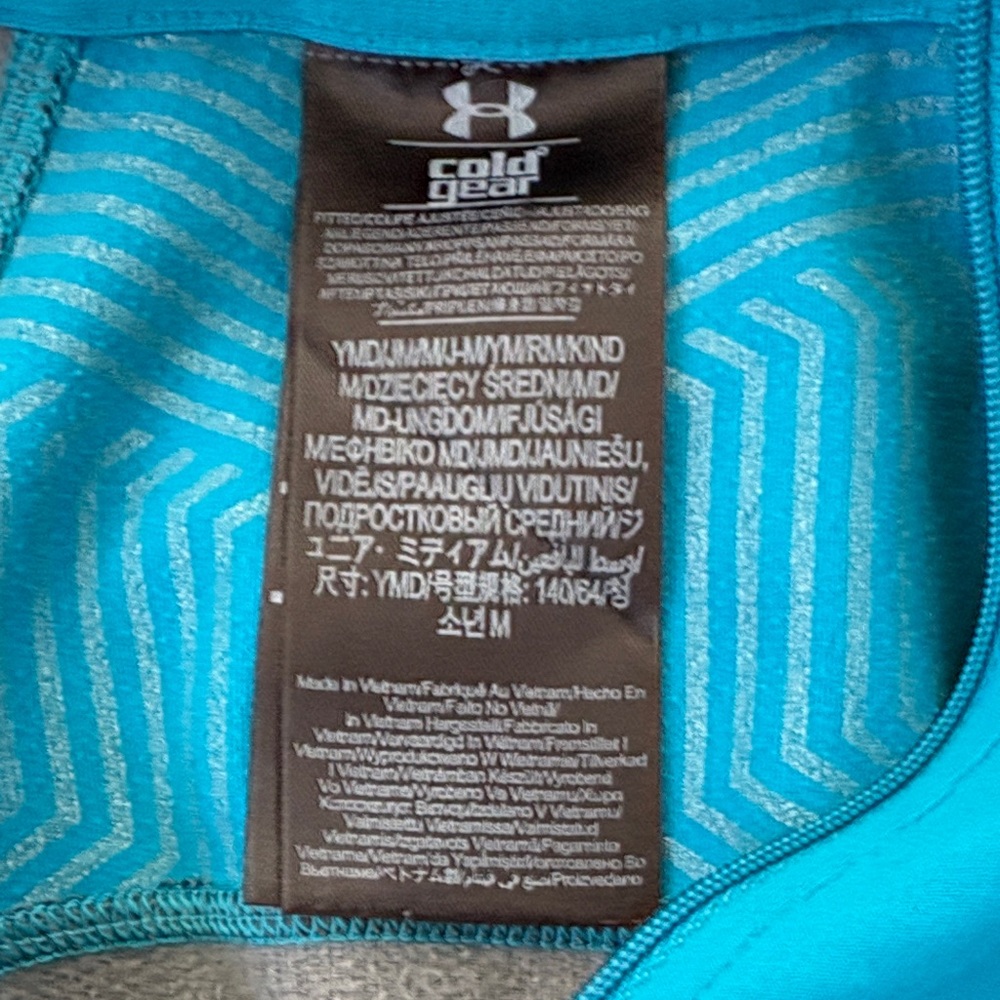 Under Armour Teal and Charcoal Heather Quarter-Zip Pullover - Picture 3 of 3